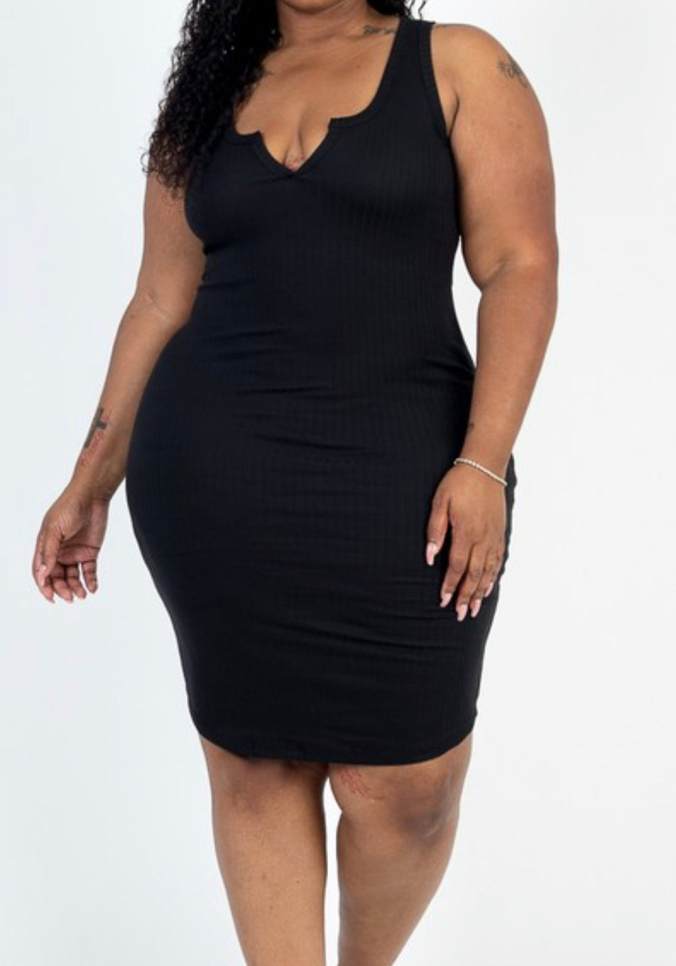 Plus Size V Neck Dress